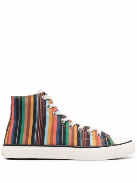 Высокие кеды в полоску PS Paul Smith, оранжевый