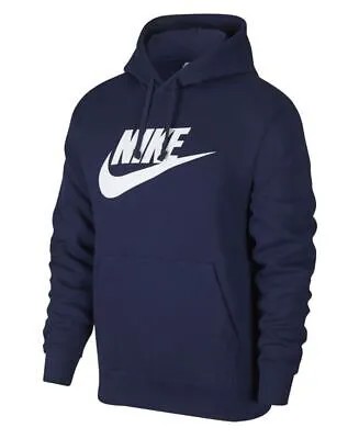 Мужская толстовка с капюшоном Nike Sportswear Navy/White Fleece Graphic Pullover (BV2973 410) — L