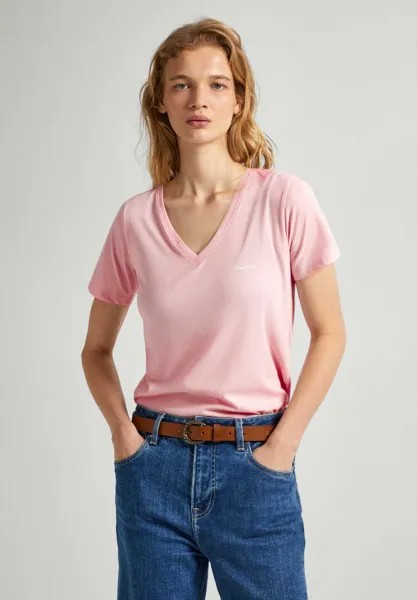 Футболка базовая LORETTE V NECK Pepe Jeans, цвет pink