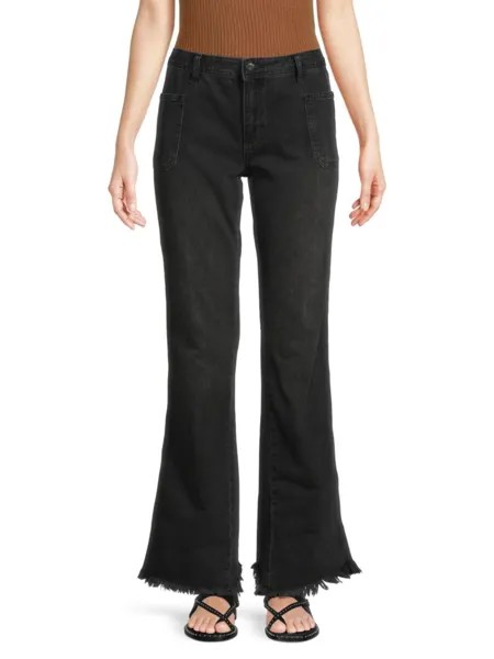 Расклешенные джинсы Izzy со средней посадкой Free People, цвет Dark Magic