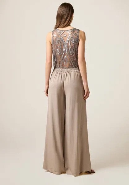Брюки Wide Leg In Tessuto Fluido Oltre, серый