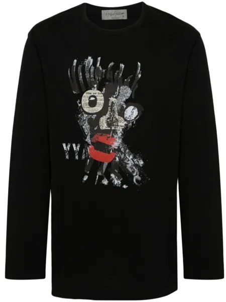 Yohji Yamamoto футболка с принтом, черный