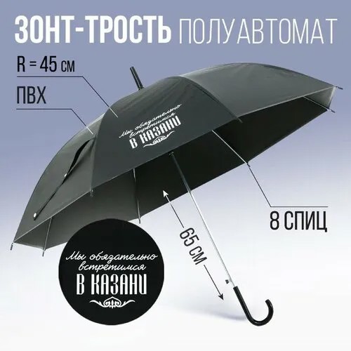 Зонт-трость ТероПром, черный