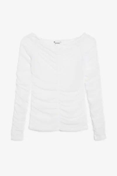 Лонгслив женский Monki 1188388002 белый M (доставка из-за рубежа)