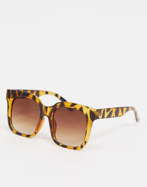 Большие солнцезащитные очки в коричневой черепаховой оправе Pieces-Многоцветный