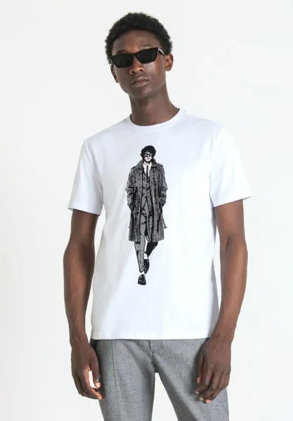 Футболка с принтом Slim Fit T-Shirt With Front Print Antony Morato, белый