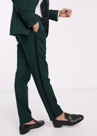 Зеленые узкие брюки под смокинг ASOS DESIGN wedding-Зеленый
