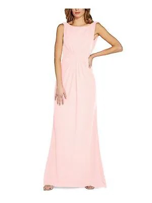 ADRIANNA PAPELL Женское розовое длинное вечернее платье без рукавов с драпировкой на спине 10