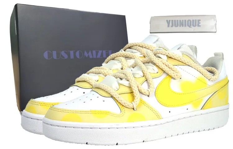 Кроссовки Nike Court Borough Skateboarding Shoes Women's Low-top White, желтый