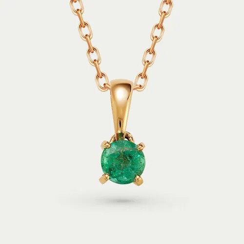 Подвеска GOLD CENTER, красное золото, 585 проба, изумруд