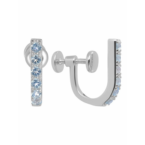 Серьги UVI Ювелирочка, серебро, 925 проба, родирование, топаз, серебряный