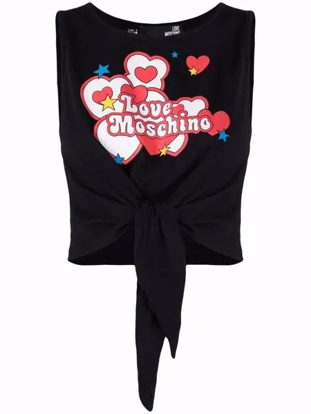 Love Moschino топ с завязками и логотипом