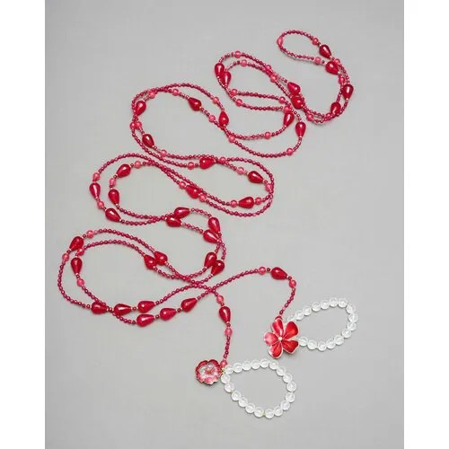 Бусы NADJA AZENET, кварц, горный хрусталь, красный, розовый
