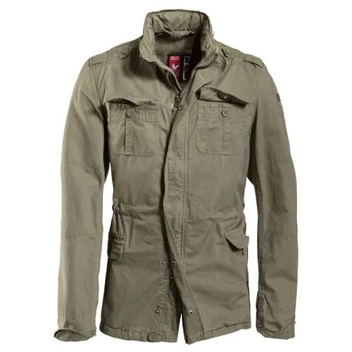 Куртка Surplus демисезонная, карманы, капюшон, манжеты, размер S (46), зеленый