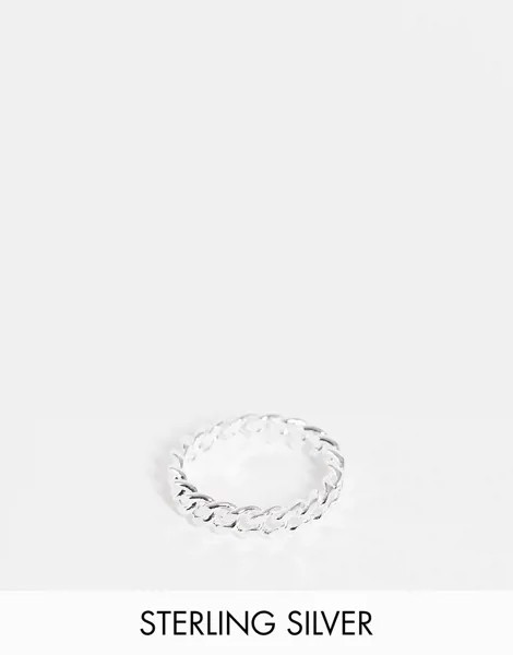 Серебряное кольцо в виде цепочки ASOS DESIGN-Серебряный