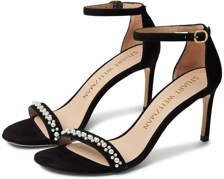 Туфли Stuart Weitzman Nunakedstraight Demipearl Sandal, черный