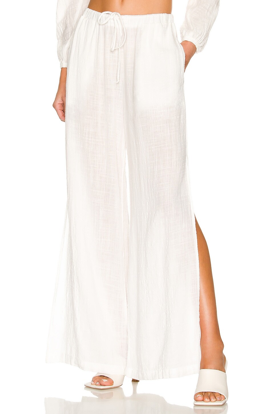 Брюки Bella Dahl Side Slit Beach, белый