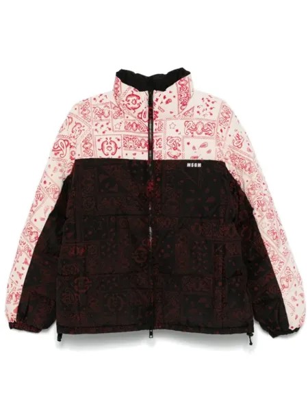 MSGM пуховик с принтом, черный