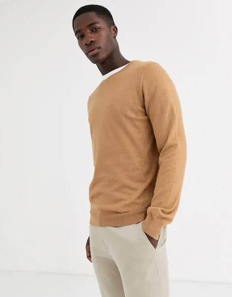 Бежевый джемпер с круглым вырезом Celio