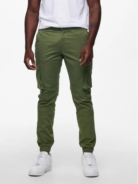 Зауженные брюки Only & Sons, зеленый