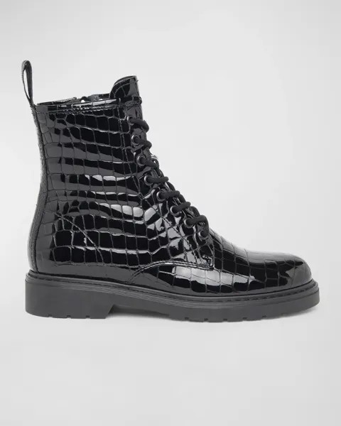 Чистые боевые ботинки из крокодиловой кожи NeroGiardini, цвет Black Croc