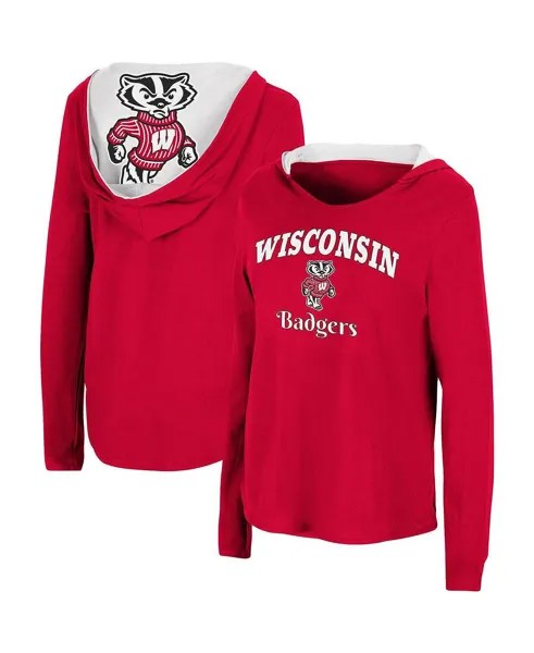 Женская худи Red Wisconsin Badgers Catalina, футболка с длинными рукавами Colosseum, красный