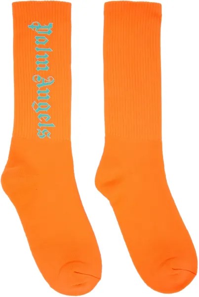 Оранжевые носки с логотипом Palm Angels