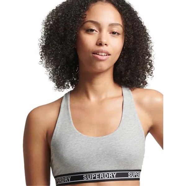 Бюстгальтер Superdry Large Logo Croplette NH, серый