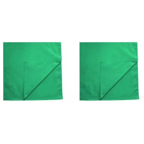 Банданы однотонные, цвет зеленый, 55 х 55 см (Набор 2 шт.)