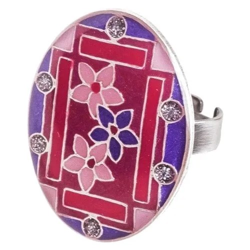 Кольцо Clara Bijoux, эмаль, фиолетовый, розовый