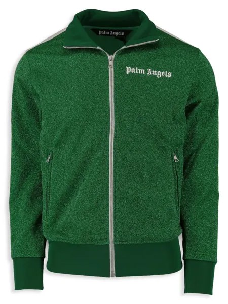 Приталенная спортивная куртка с блестками Palm Angels, зеленый