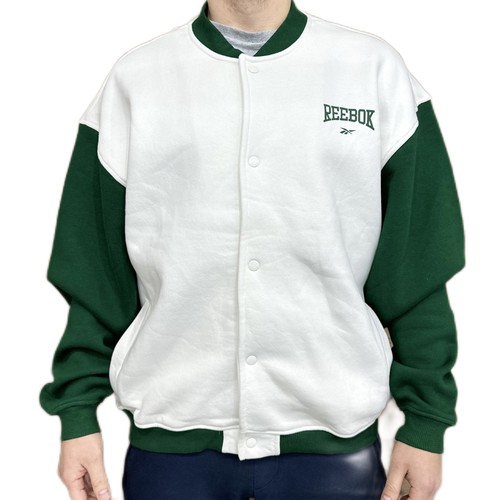 Бомбер Reebok CL BBALL VARSITY, размер XL, белый/зеленый