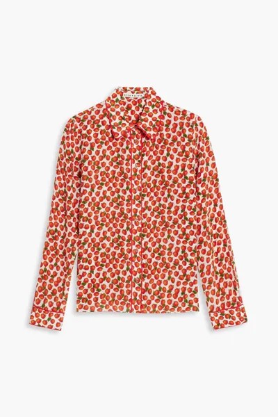 Рубашка из шелкового крепдешина с принтом Willa ALICE + OLIVIA, красный