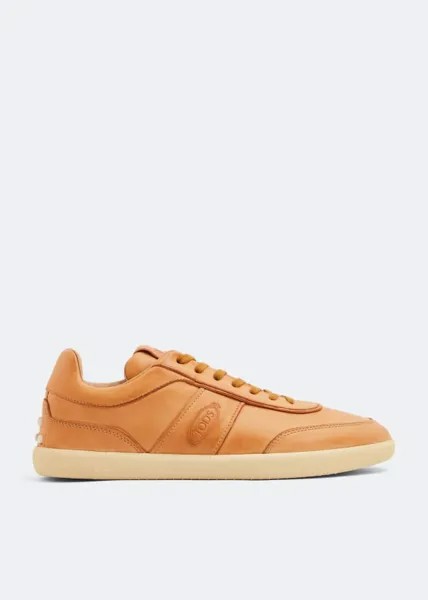 Кроссовки TOD'S Tabs leather sneakers, коричневый