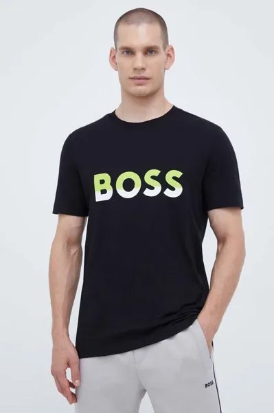 Хлопковая футболка BOSS BOSS ATHLEISURE Boss Green, черный