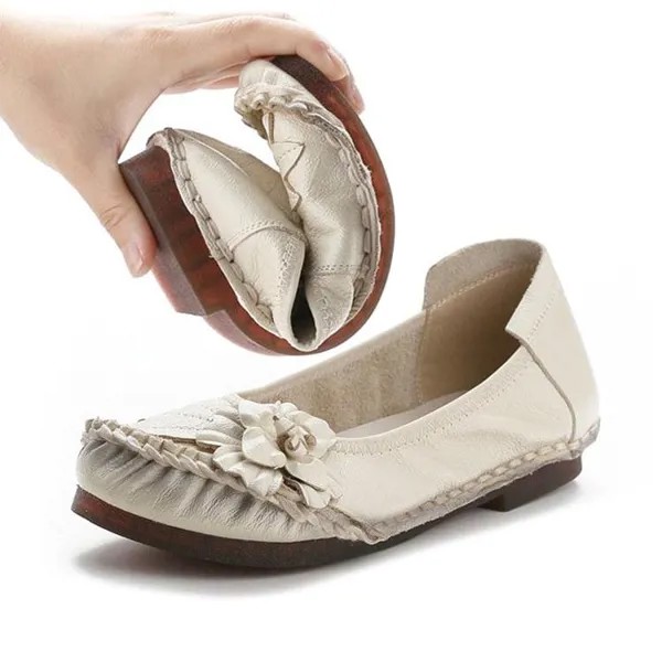 Натуральная кожа квартиры обувь для дамы мягкой Мокасины женские туфли твердых ретро женская обувь