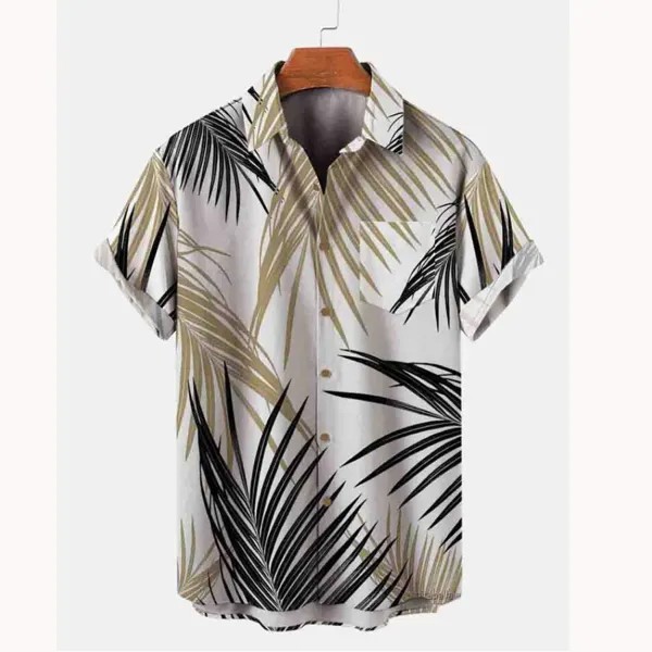 Мужская рубашка Leaf Beach с коротким рукавом