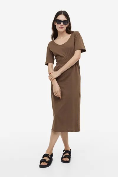Платье из джерси со сборками на резинке H&M