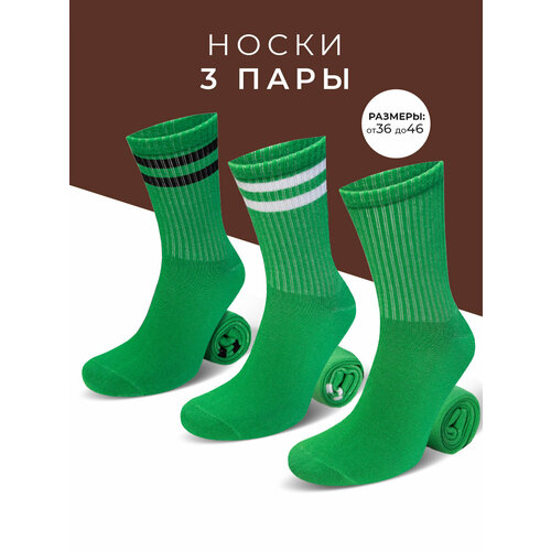 Носки Мачо, комплект, 3 пары, размер 39-43, зеленый