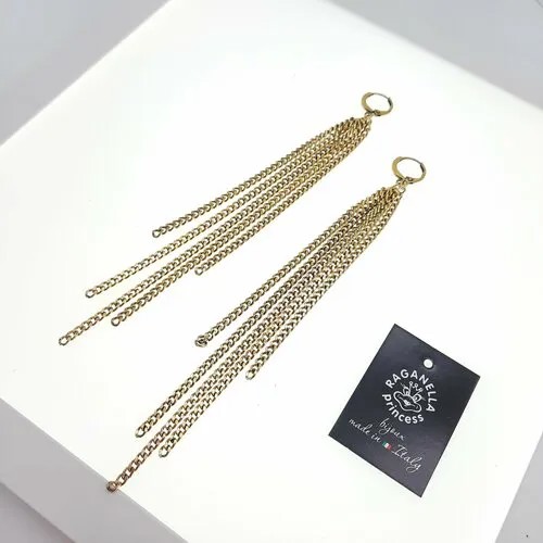 Серьги цепочки Raganella Princess, золотой