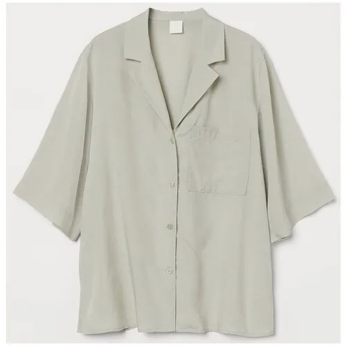 Сорочка H&M, укороченный рукав, карманы, размер XS, серый