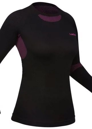 Термобелье (верх) лыжное женское черно-розовое 580 I-Soft WEDZE Х Decathlon Черный/Пурпурный XL