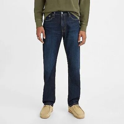 Мужские джинсы Levis 505 Straight Regular Fit - темно-синие джинсы 40x30