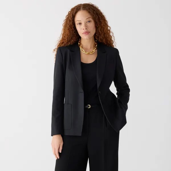 Пиджак Petite Helena из городского твила J.Crew, черный