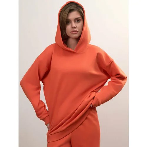 Худи Calista Свободное худи из трикотажного хлопка, размер XL, оранжевый