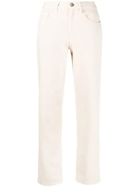 A.P.C. прямые брюки с завышенной талией, нейтральный цвет