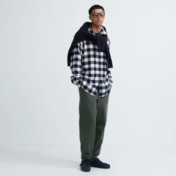 Брюки Uniqlo Soft Fleece, темно-зеленый