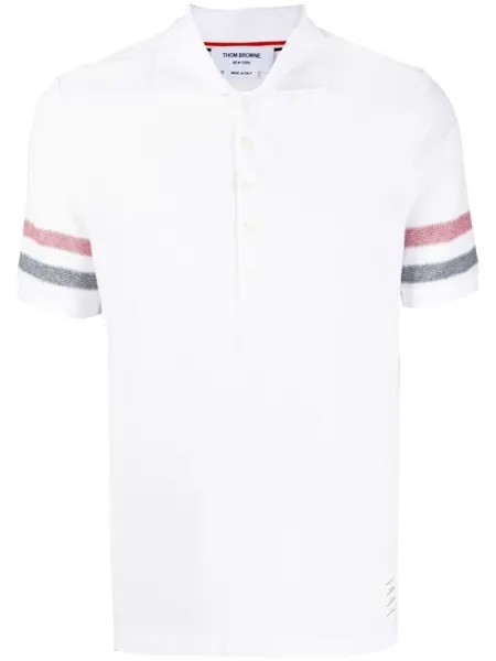 Thom Browne рубашка поло с полосками RWB, белый