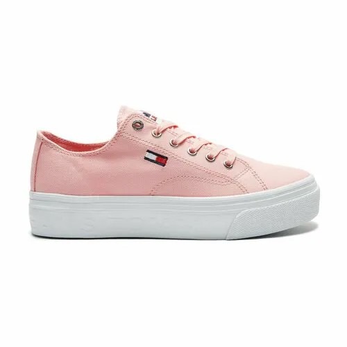Кеды Tommy Jeans FLATFORM VULC, размер T40, розовый/белый