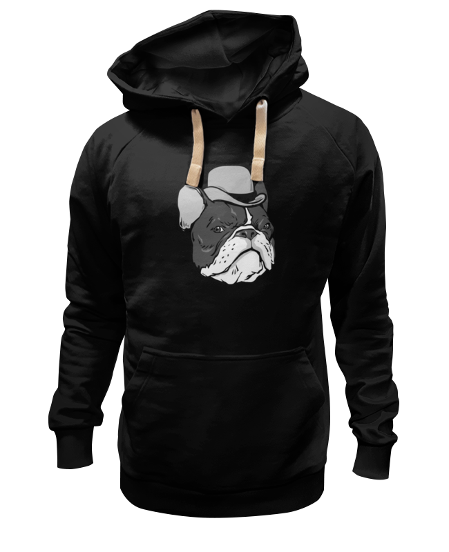 Худи Printio Бульдог черное 2XL